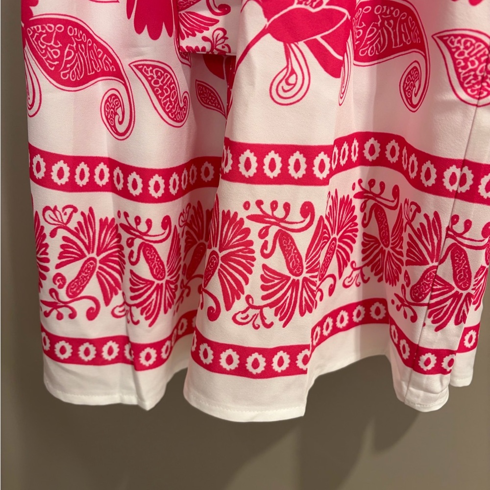 NEW ! Cupshe Pink and White Floral Midi Dress - Picture 8 of 15